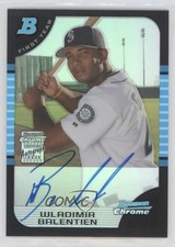 2005 Bowman Chrome First Year Refractor /500 Wladimir Balentien #344 Auto 0o48