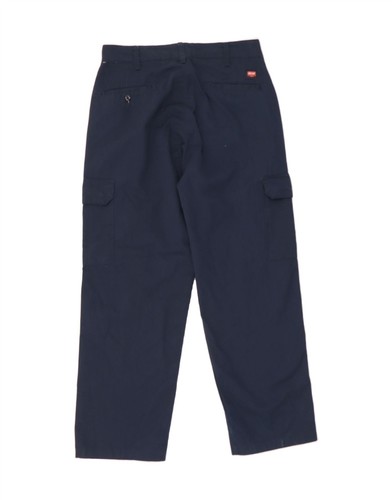 RED KAP Mens Straight Cargo Trousers W30 L30 Navy Blue Polyester AA01 - Picture 2 of 3
