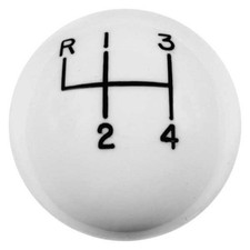 Hurst 1630002 4 Speed Fits White Shifter Ball Knob 38 X 24 Thread Classic Desig