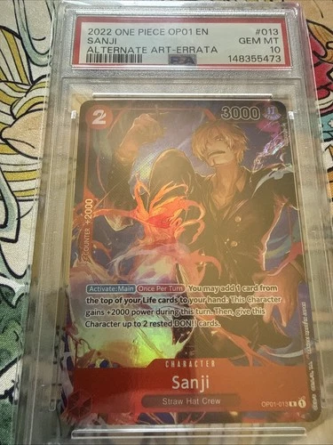 2022 One Piece OP01-ROMANCE Dawn Alt Art-errata #13 Sanji PSA 10 GEM MINT