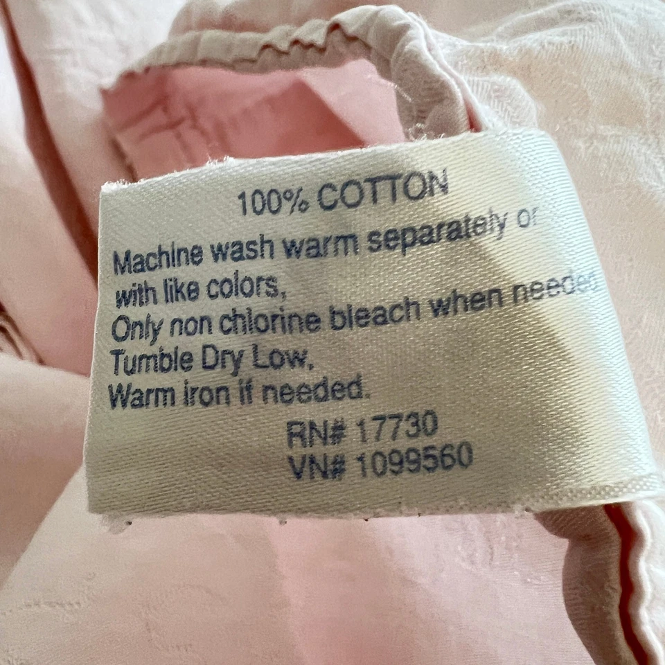 Sábana Plana SimplyShabby Chic Rosa Jacquard King 100% Algodón Floral Pergamino Pavo Foto 3 de 4