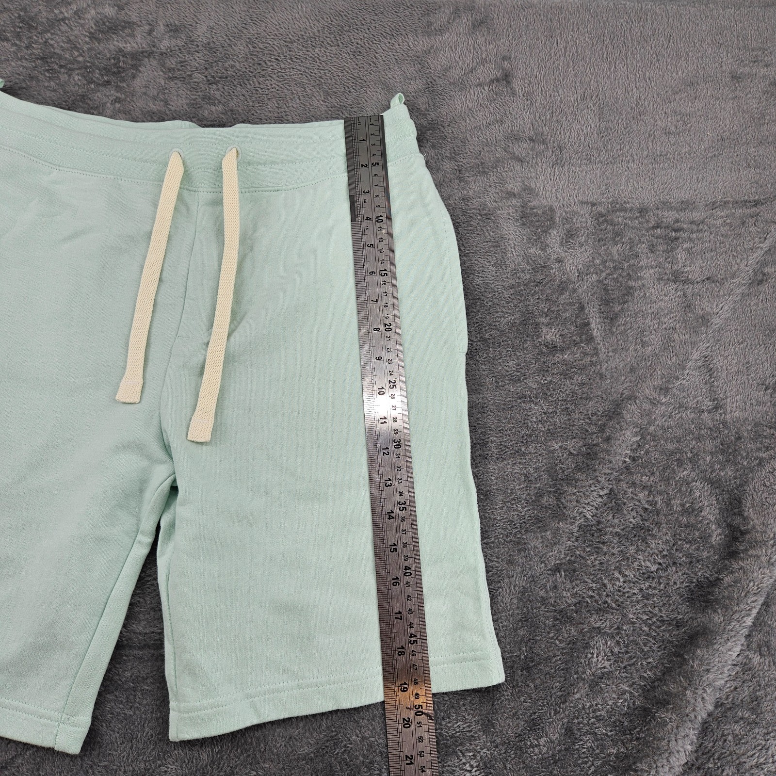 M&S Mens Pure Cotton Jersey Sweat Shorts Mint Ice Small S Regular Drawstring image 2