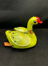 Vintage Tin Wind Up Gosling Duck Clockwork With Box