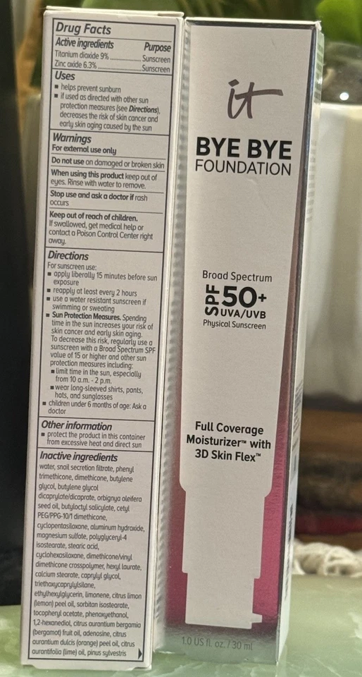 Lot 2 It Cosmetics Bye Bye Foundation Moisturizer 50+ SPF Full Cover FAIR 2/27 - Image 3 of 4