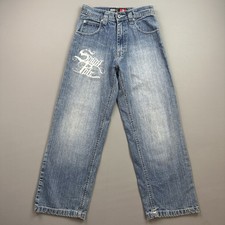 Vintage Southpole Jeans Boys 10 26x25 Denim Baggy Red Tab Graphic Hip Hop Y2K