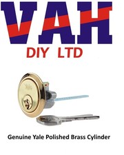 Yale 1109 Replacement Rim Cylinder-Polished Brass 2 KeysJLY1109B