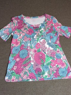Talbot's Women's Top | Size MP | Vibrant Floral Soft Top