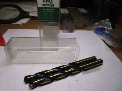 27/64'' HSS 135° Split Point Black and Gold Finish FMT  Jobber Drill QTY 2
