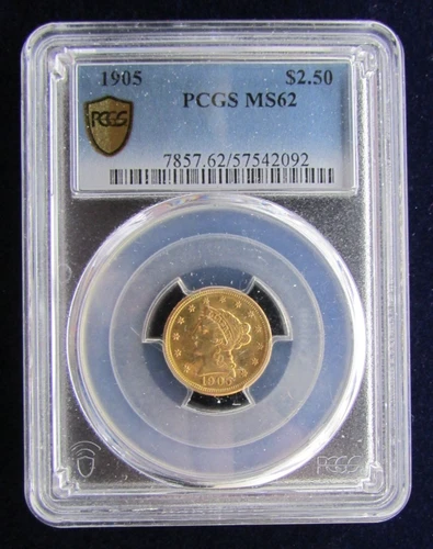 1905 $2 1/2 Gold Liberty PCGS MS62