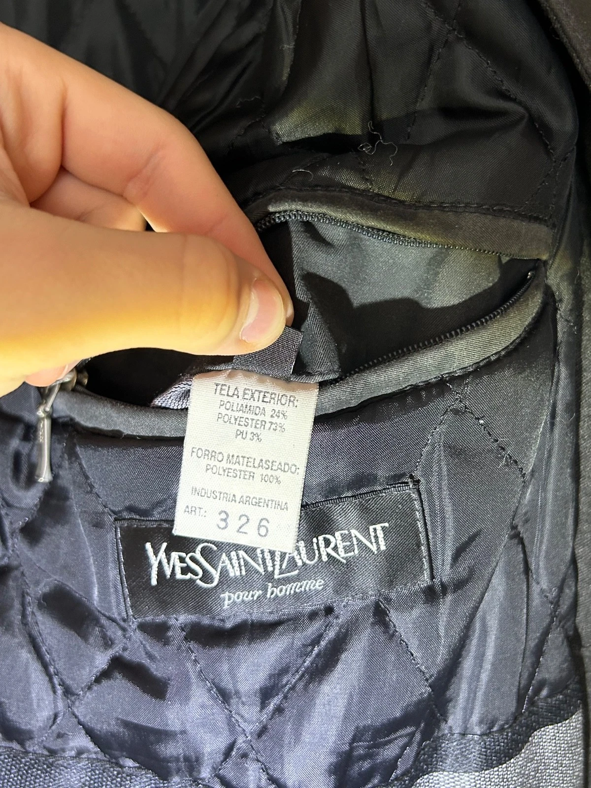 RARE Vintage YSL Yves Saint Laurent Pour Homme Jacket Mens Size M Fits L-XL Blac image 10
