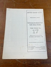 Southern Railway Cincinnati, New Orleans & Texas Pacific Timetable No. 17th 1945