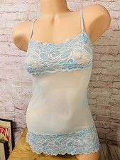 Vintage Y2K Frederick's of Hollywood Sheer "Net" Lace Babydoll Chemise S/M