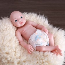 17.7"Open Eyes Lifelike Girl Dolls Full Body Platinum Silicone Reborn Baby Dolls