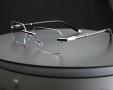 Blue Light Blocking Glasses,Computer Reading Glasses,Rimless Frame Smart Zoom