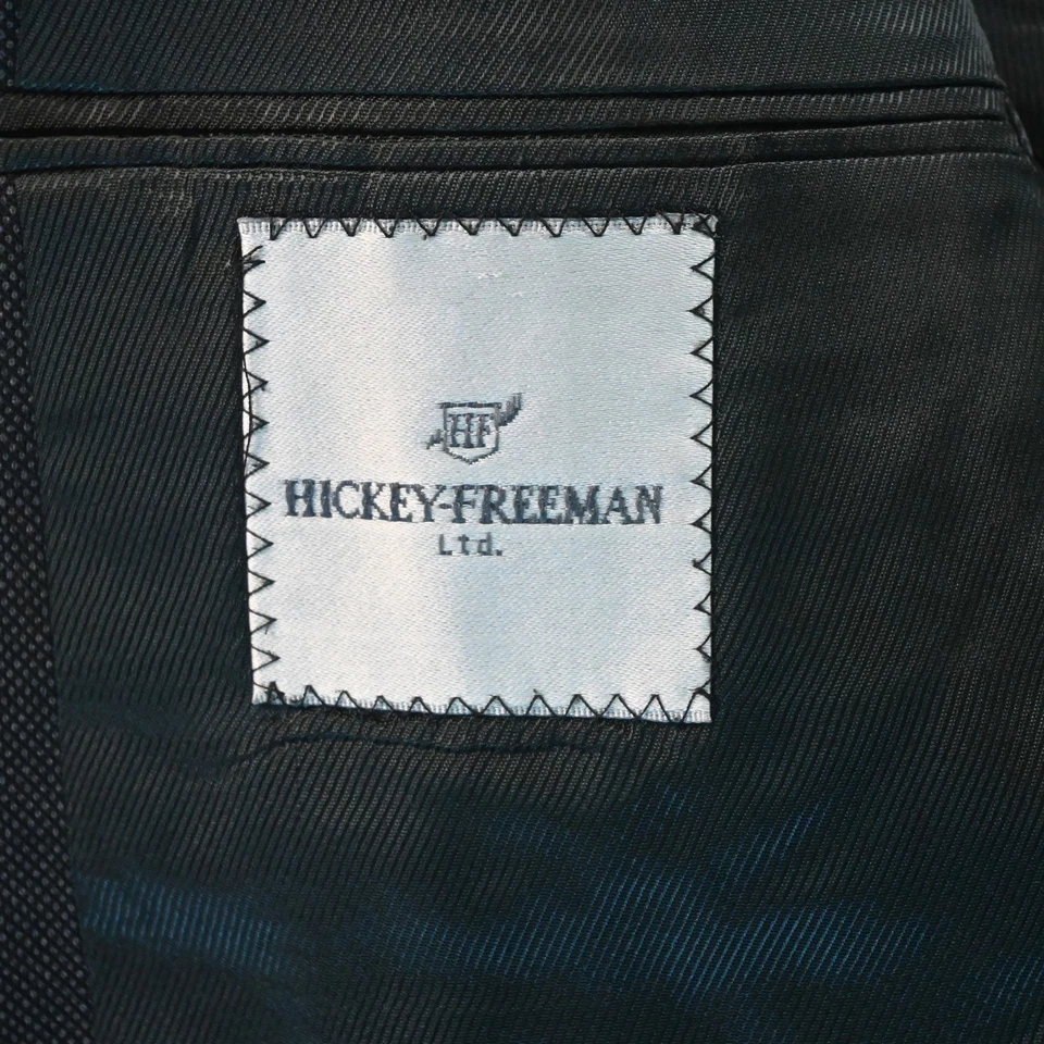 Hickey Freeman 40R 34x30 Gray Birdseye 100% Wool USA Made Mens Jacket Pants Suit - Image 4 of 4