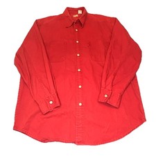 Vintage Levi's Shirt Mens L Adult Red Denim Metal Button Down Red Tab 90s