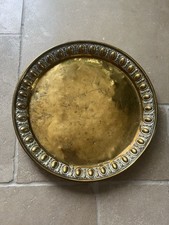 Vintage Antique Brass Tray Platter Gold Colour