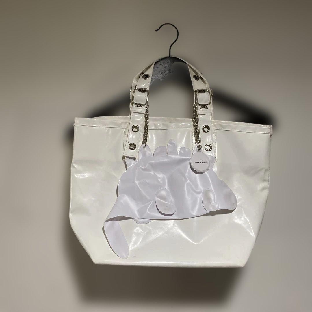 tricot Comme Des Garcons White Tote Bag Unique Design Women