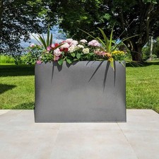 Zinc Galvanised Long Tall Trough Planter with Insert | No Assembly Needed