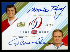 2008-09 UD Montreal Canadiens Centennial Dual Auto M. Tremblay J. Lemaire /50