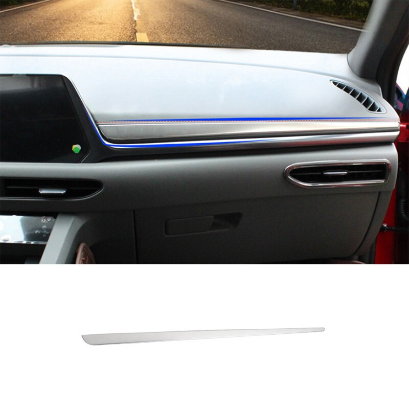 For Hyundai Sonata 20-2023 Titanium Silver Central Console Dashboard Strip Trim
