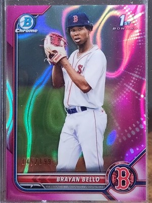 2022 Bowman Chrome 1st Brayan Bello Fuschia /199 Boston Red Sox
