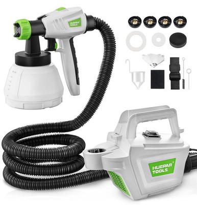 Zaun Farbspritzgerät 800W, Huepar Tools Elektro HVLP Farbspritzpistole, 4