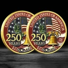 USA 250th Anniversary Golden Medal Liberty Bell Statue of Liberty Souvenir Coin