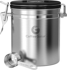 Coffee Gator Edelstahl luftdicht Kanister 1300ml mit Datumstracker und Scoo