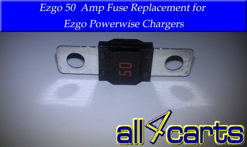 (5) Fusible de 50 amperios EZGO | Fusible de cargador Powerwise 28106G01 | fusible de cargador Powerwise - Imagen 2 de 2