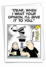 1 Funny Blank All Occasions Greeting Card - Want Your Opinion - Envelope,US-Made