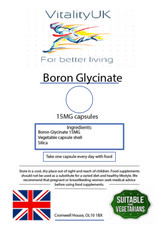 VitalityUK - Glicinato de Boro | 15MG | Cápsula de Alta Resistencia | Salud Cerebral