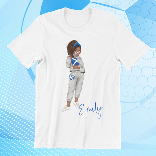 Scotland Girl Personalised Children's Kid's Football T-shirt Top, World Cup - Picture 11 of 11