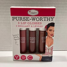 The Balm thebalm Purse-Worthy Lip Gloss Set Full Size Clutch Saddle Mini NEW