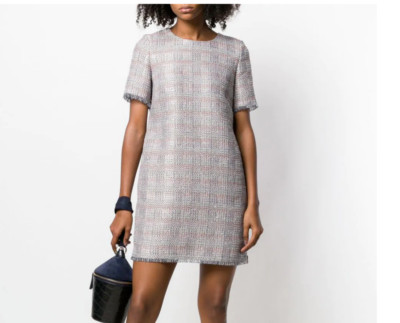 Emporio Armani Frayed Edge Dress Size 46 # 3B 1392 NEW