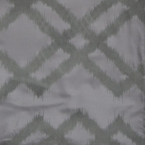 Reversible Fabric Shower Curtain: Gray and White IKAT Design - Picture 3 of 4