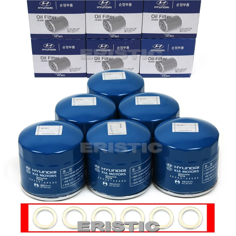 ⭐GENUINE OEM⭐ 10x Oil Filters w/ Washers for 10-17 KIA FORTE KOUP 1.6L 2.0L 2.4L - Image 2 of 4