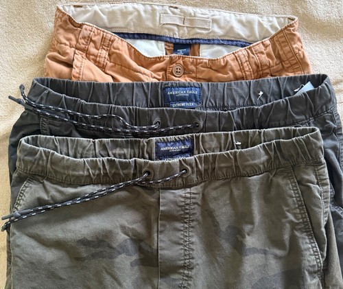 1 Gap Kids 18R Khaki Cargo & 2 American Eagle Flex Joggers M (Camo/Gray) - Picture 3 of 4