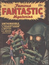 Famous Fantastic Mysteries 1946 December. Finlay classic hooded skull cover Pulp