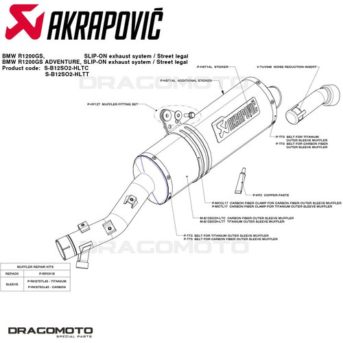 BMW R 1200 GS 2004-2009 Scarico AKRAPOVIC Titanio S-B12SO2-HLTT - Imagen 6 de 6