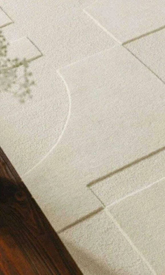 White Rug Square Set Hand- Made Tufted Custom Area Carpet For Living Room - Image 2 of 4