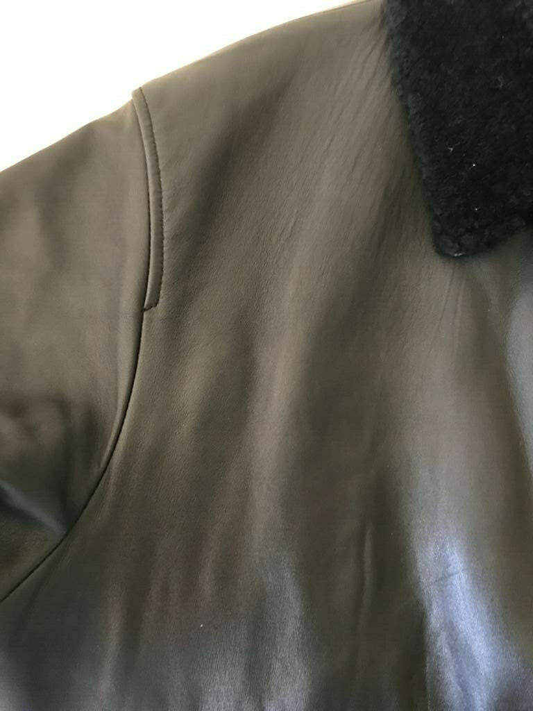 Tocco Custom Made Black Unisex Leather Wool Jacket One Size Tocco Custom Made Black Unisex Leather Wool Jacket One Size