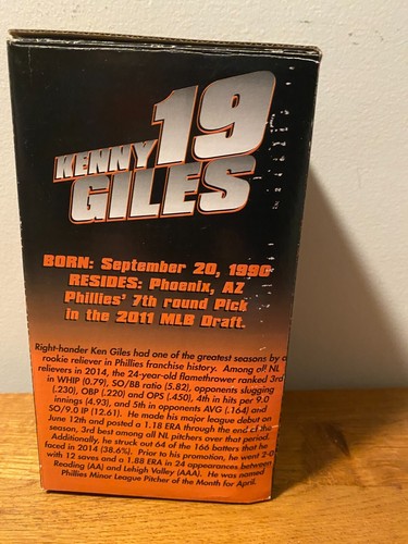 Kenny Giles Lehigh Valley IronPigs #19 SGA Bobblehead New 2015 Ken Giles - Picture 3 of 23