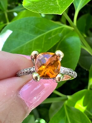 VINTAGE DESIGNER 14K YELLOW GOLD CHECKERBOARD CUT