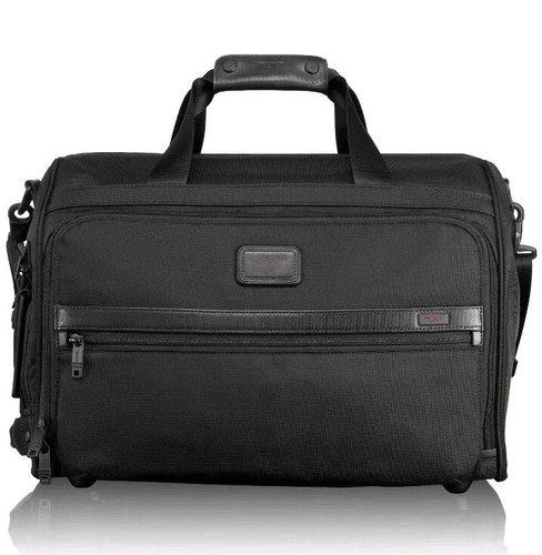 TUMI Alpha Bravo Framed Soft Duffel/Travel Bag Weekender Carry On Solid Black - Picture 5 of 21