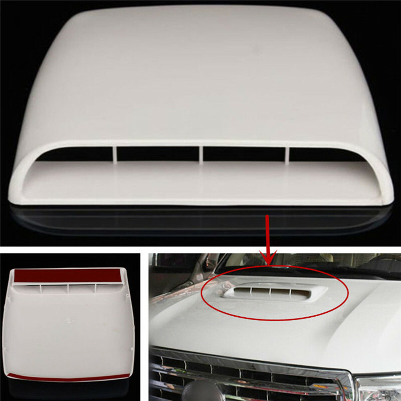 Non-functional Air Intake Covers Decorative Car Vent Cover - Self-Adhesive ABS Air Intake For Custom Automotive Styling (Bright Black) Hood Scoop - Foto 3