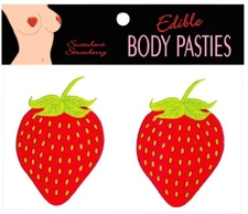 Kheper Games Edible Body Pasties Strawberry Nipple Cover, New