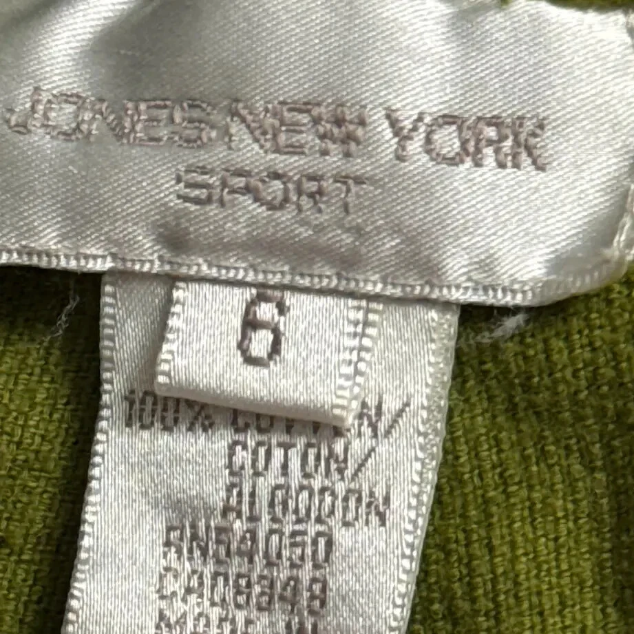 Jones New York Sport Corduroy Pants Women's 6 Sage Green Straight Ankle Casual - Image 2 of 4