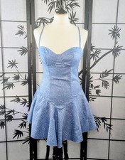 Shein Sexy Cute Blue Alphabet Print Bustier Short Fit & Flare Stretch Dress M 10
