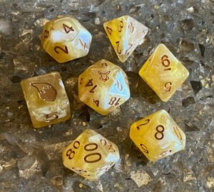 New Pokemon Eevee Inspired D D Poly 7 Dice Set Custom Eeveelution Gxexv Dungeons Ebay
